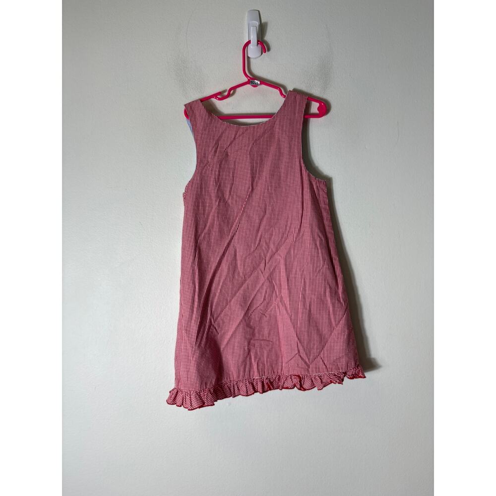 Girls VIntage Blue check & Red Check Reversible Dress with S on one side Sz 4 - Picture 4 of 4